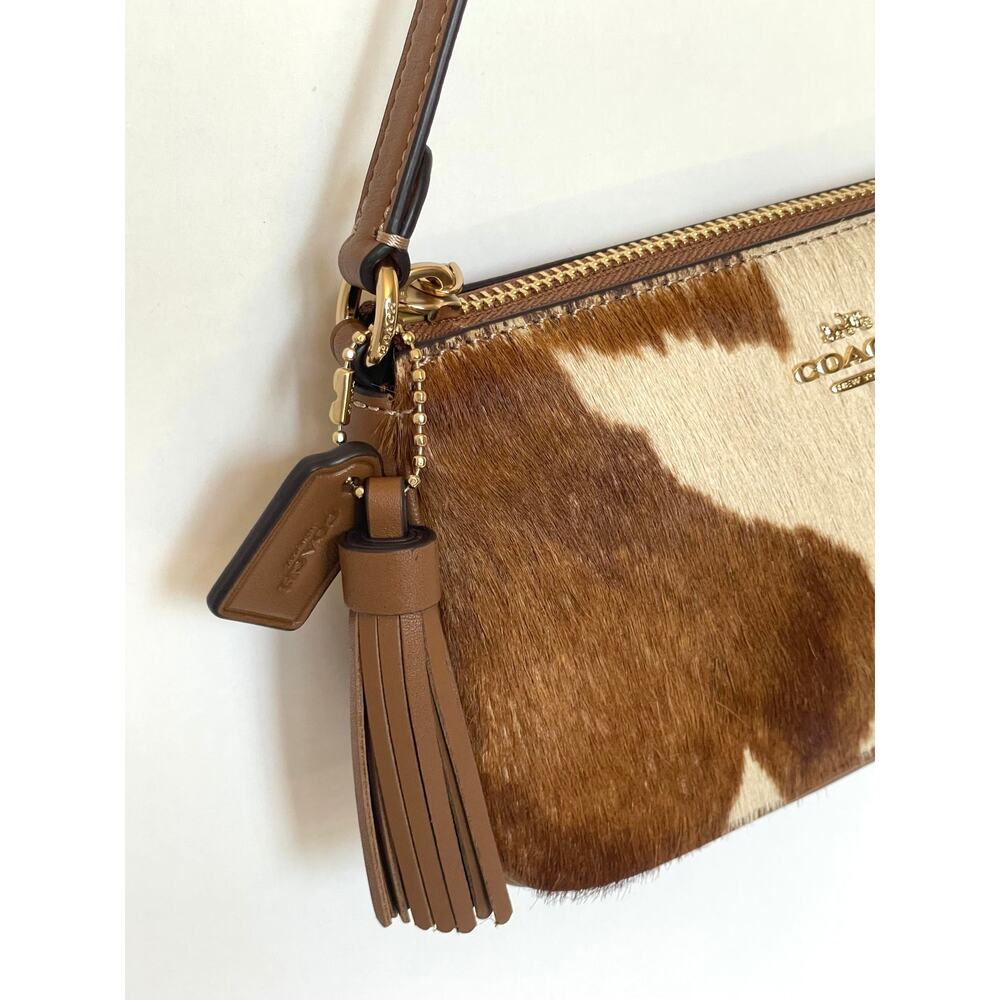 Coach Nolita 19 Wristlet CDW34 Haircalf Cow Print Leather Shoulder Bag C - Picture 4 of 11